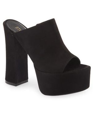 Stuart Weitzman Skyhigh 145 Platform Slide Sandal - Black