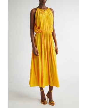 A.L.C. Meredith Pleated Sleeveless Dress - Yellow