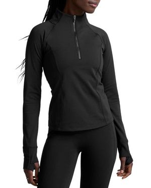 Beyond Yoga Pacer Fleece Quarter Zip Pullover - Black