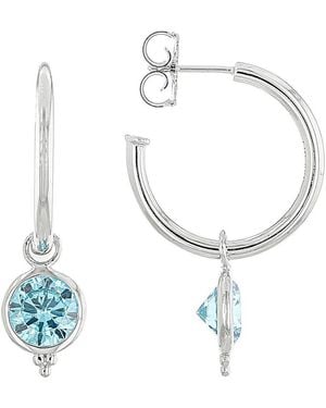 Judith Ripka Cz Hoop Earrings - Metallic