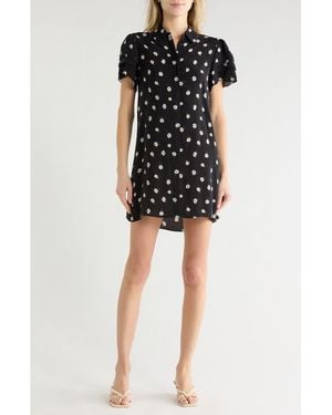 Alice + Olivia Jen Short Sleeve Shirt Dress - Black