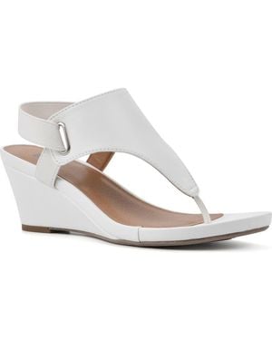 White Mountain All Dres Wedge Sandal - White