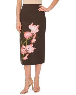 Ted Baker Big Flower Placement Midi Pencil Skirt - Black