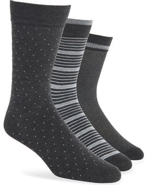 Original Penguin Gates Birdseye Assorted 3-Pack Crew Socks Assorted 3-Pack Crew Socks - Gray