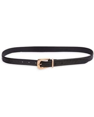 AllSaints Snake Embossed Leather Belt - Black
