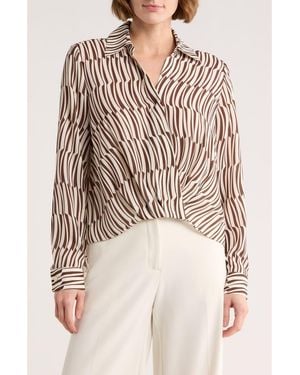 Gemma Jane Crossover Long Sleeve High-Low Top - Natural