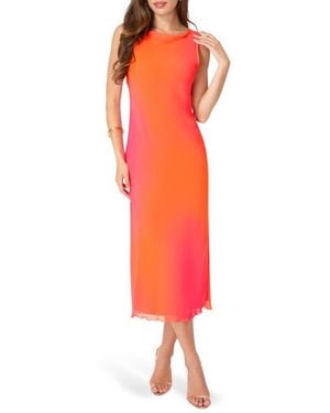Bebe Smudge Chiffon Racerback Maxi Dress - Red