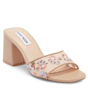 Steve Madden Claudiah Embroidered Slide Sandal - Pink