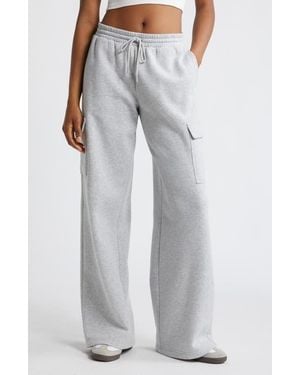 BP. Baggy Wide Leg Cargo Sweatpants - Gray