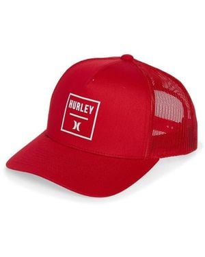 Hurley Square Trucker Hat - Red
