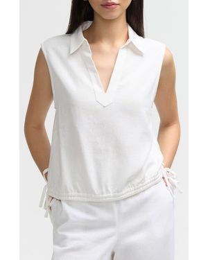 NVLT Sleeveless Drawstring Hem Top - White