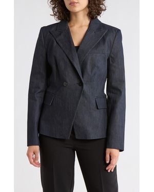 DKNY Double Breasted Denim Blazer - Blue