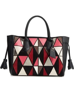 Longchamp Penelope Arty Medium Leather & Suede Tote - Red