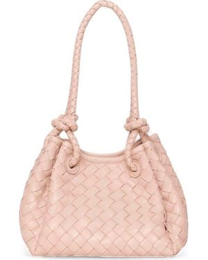 Walter Baker Kinsley Knot Top Handle Woven Leather Bag - Pink