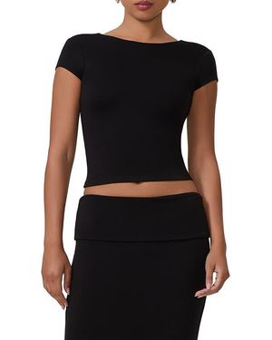 AFRM Lola Open Back Crop Top - Black