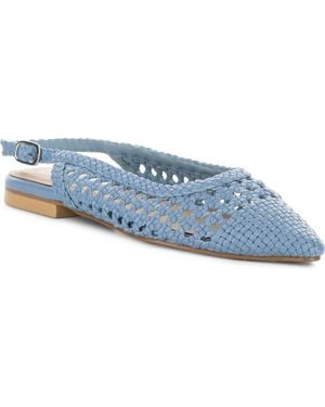 Bos. & Co. Willow Slingback Cap Toe Flat - Blue