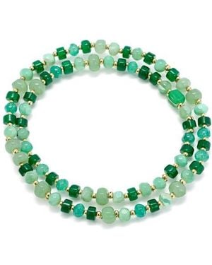 Panacea Set Of 2 Beaded Stretch Bracelets - Green