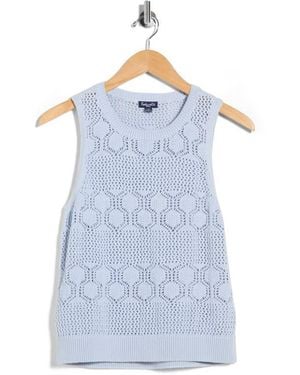Splendid Honore Cotton Crochet Tank - Blue