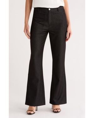 Nicole Miller High Waist Bootleg Pants - Black
