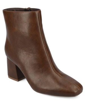 Journee Collection Haylinn Vegan Leather Bootie - Brown