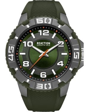 Kenneth Cole Three Hand Quartz Silicone Strap, 49Mm - Green