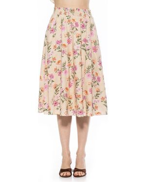 Alexia Admor Kliene Floral Smocked A-Line Skirt - Pink