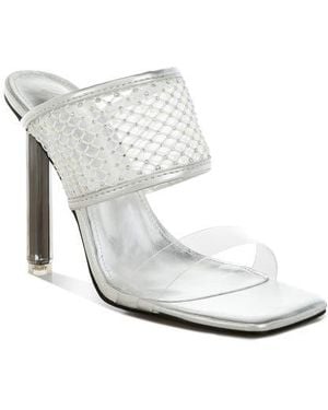 LONDON RAG Salween Clear Strap Stiletto Sandal - White