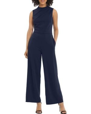 Maggy London Mock Neck Jumpsuit - Blue