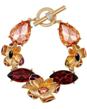 Guess Crystal Flower Toggle Bracelet - Pink
