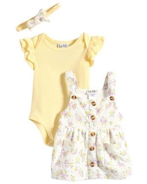 Nicole Miller Floral Sweater, Bodysuit & Headband Set - White