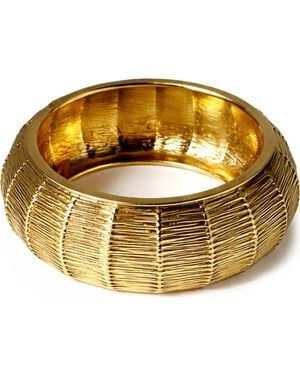 Panacea Textured Dome Hinge Bangle - Metallic