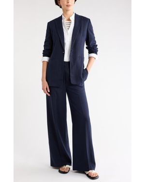 Nordstrom Rack Wide Leg Linen Blend Pants - Blue