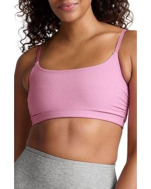 Beyond Yoga Space Dye Raise The Barre Shirred Sports Bra - Pink