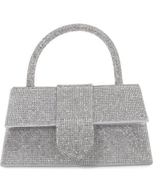 BERNESS Rhinestone Embellished Top Handle Bag - Gray
