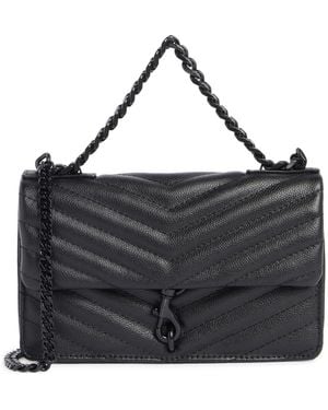 Rebecca Minkoff Edie Chevron Quilted Leather Shoulder Bag - Black