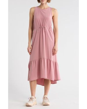 Zella Pursuit Tiered Midi Dress - Pink