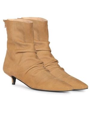 Saint G. Florino Pointed Toe Kitten Heel Bootie - Brown