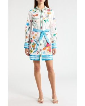 Mother The Frenchie Long Sleeve Shirtdress - Blue