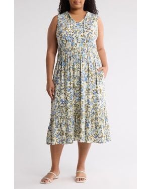 Melrose and Market Sleeveless Ruffle Neck Dress - Multicolor