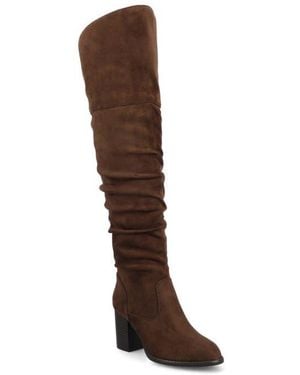 Journee Collection Journee Kaison Ruched Tall Boot - Brown