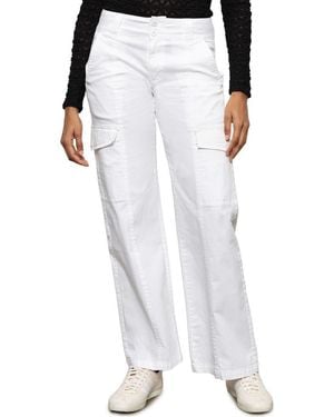 Sanctuary Rebel Straight Leg Twill Cargo Pants - White