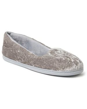 Dearfoams Rebecca Velour Slipper - Gray