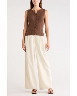 Leith Variegated Rib Sweater Tank - Natural