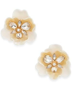 Anne Klein Flower Stud Earrings - Metallic