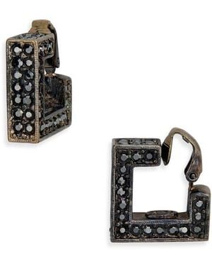 Kenneth Jay Lane Pavé Square Clip-On Earrings - Black