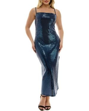 Bebe Sequin Gown - Blue