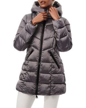 Bernardo Metallic Hooded Walker Coat - Black