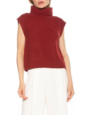 Alexia Admor Jaylani Sleeveless Turtleneck Sweater - Red