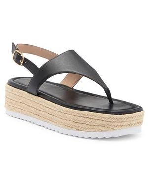 Stuart Weitzman Mel Espadrille Flatform Sandal - Black