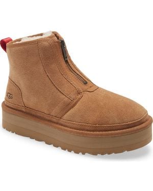 UGG Neumel Genuine Shearling Lined Platform Bootie - Brown